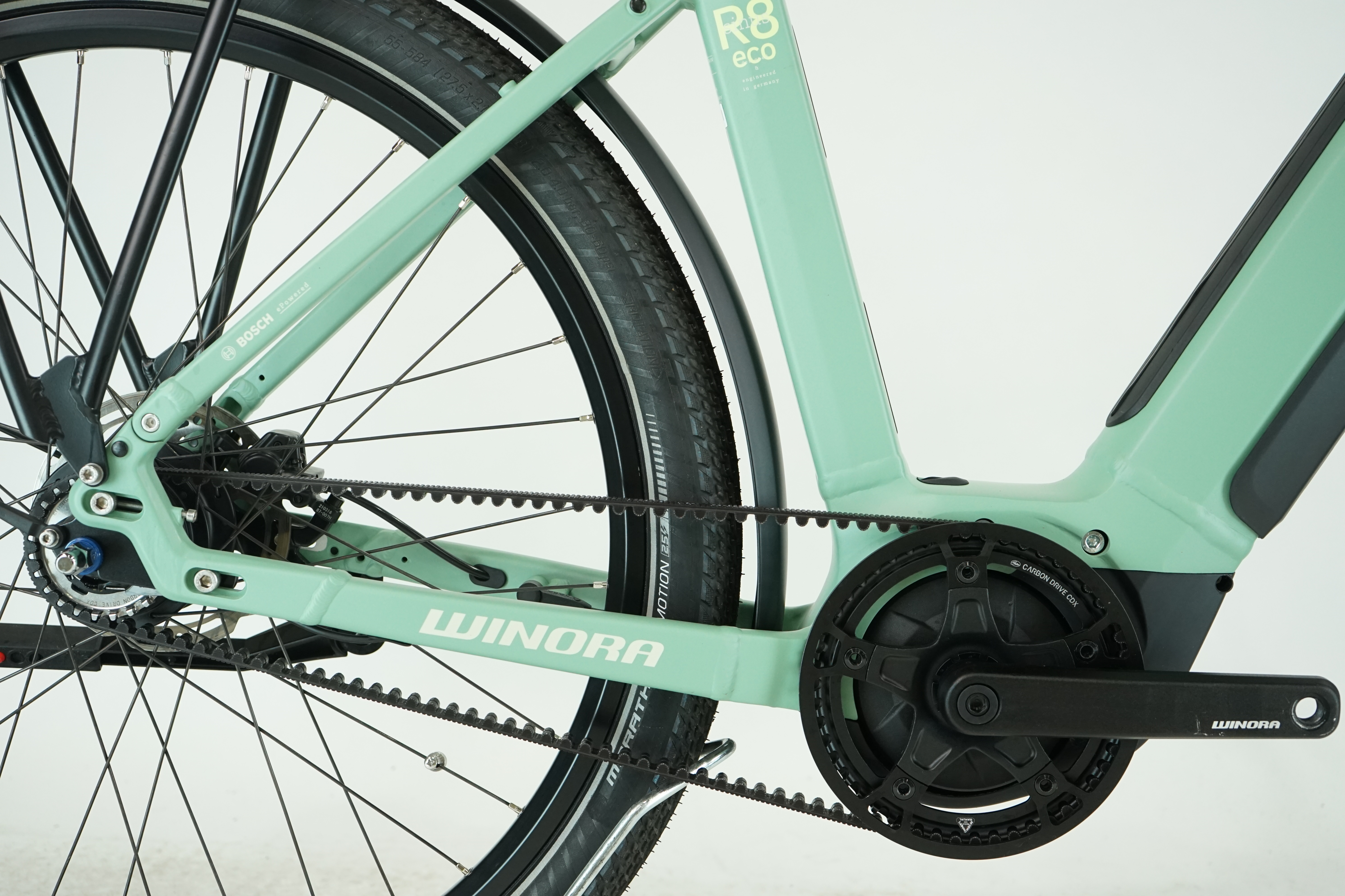 Winora Sinus R8F Eco 2022 - City E Bike - 500 Wh -  Riemen - 27,5 Zoll - Diamant