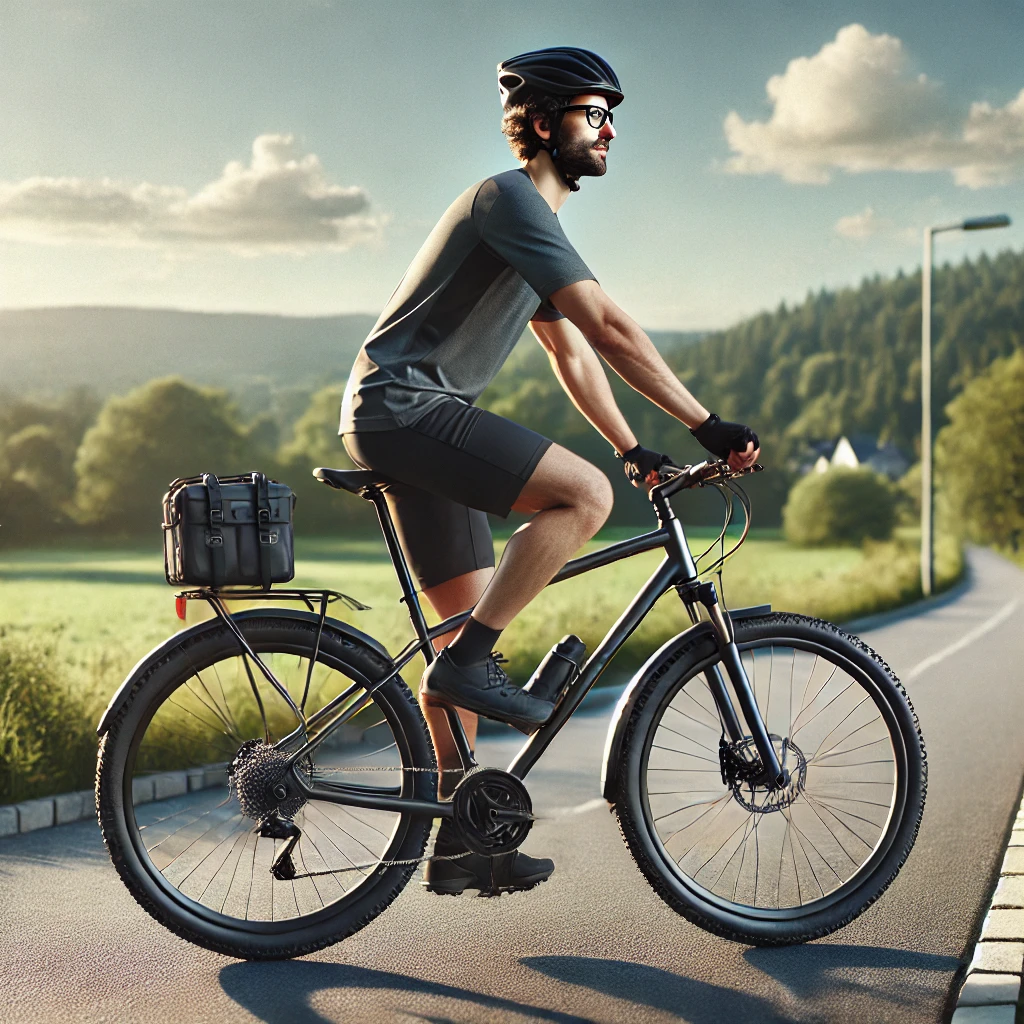 trekkingrad fahrer grafik: ein mensch der auf einem trekkingrad sitzt